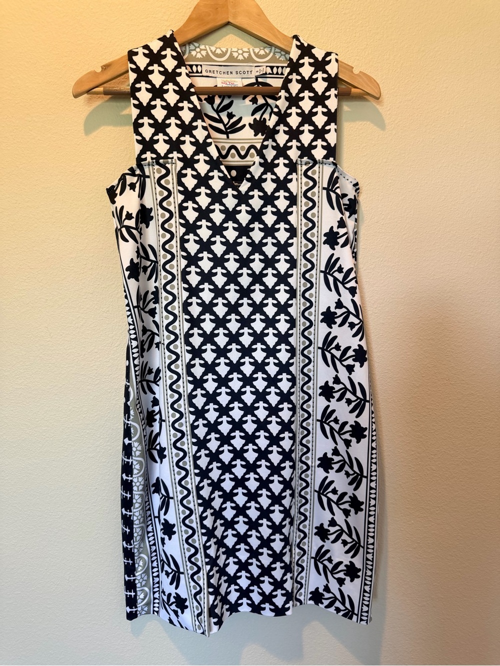 Gretchen Scott Printed Sleeveless Shift Dress Size S #0287